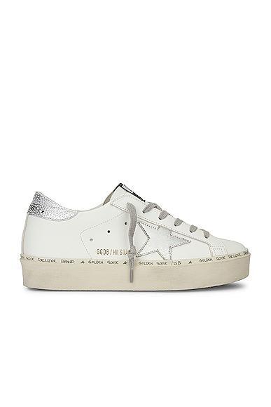 Golden Goose Hi Star Leather Upper Sneaker in White Product Image