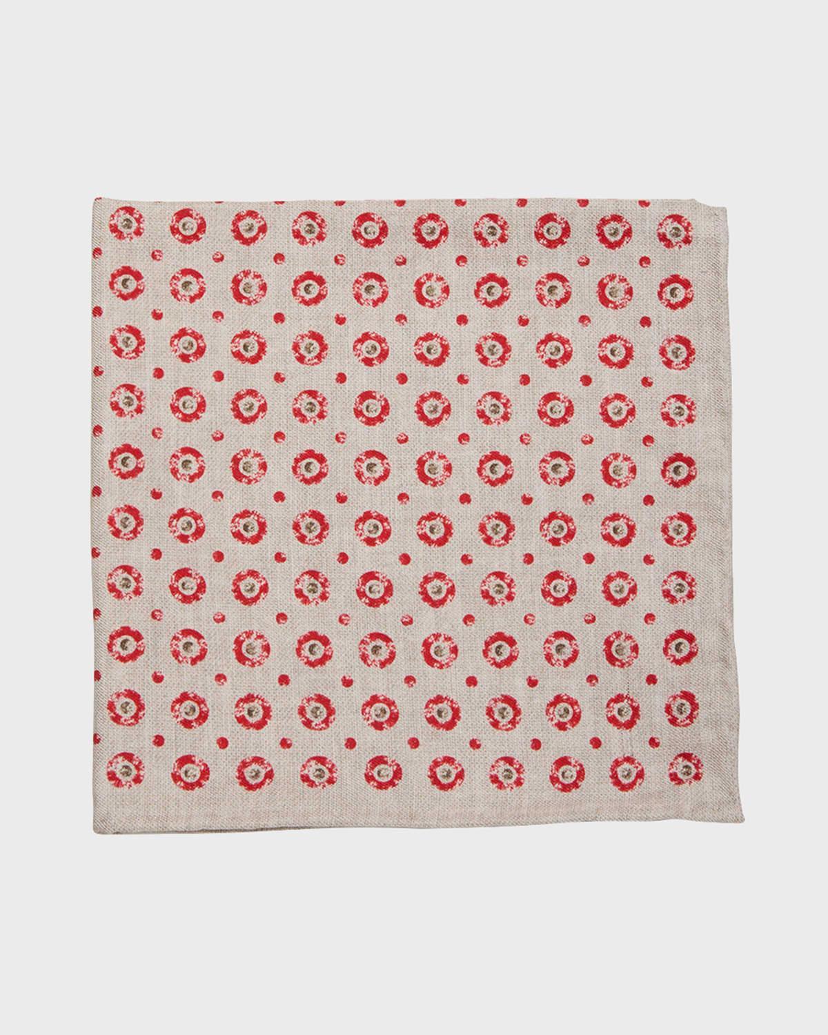 Men's Geometric-Print Silk Pocket Square Product Image