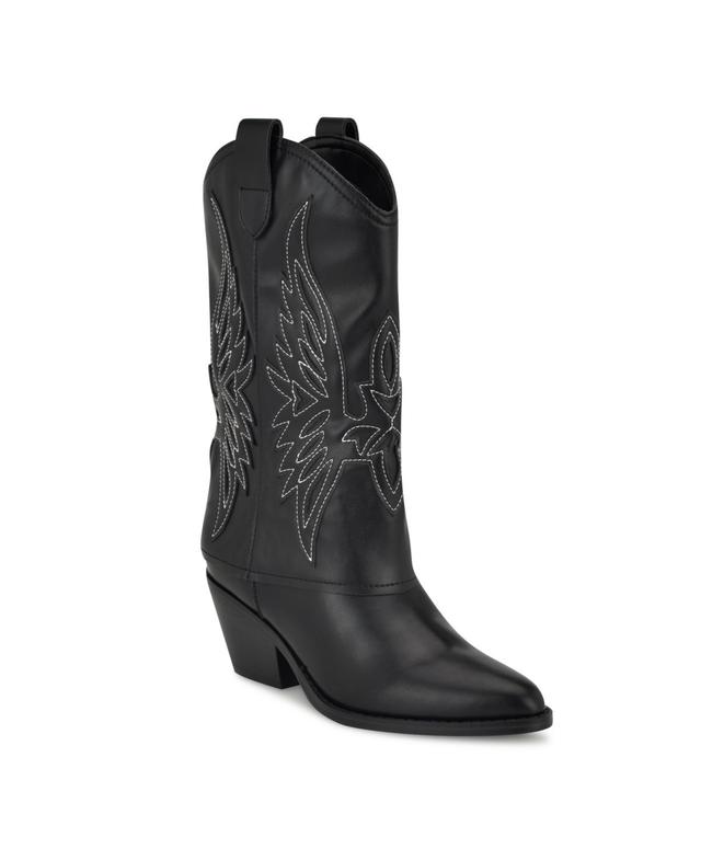 Nine West Womens Ringer Block Heel Pointy Toe Western Boots Product Image