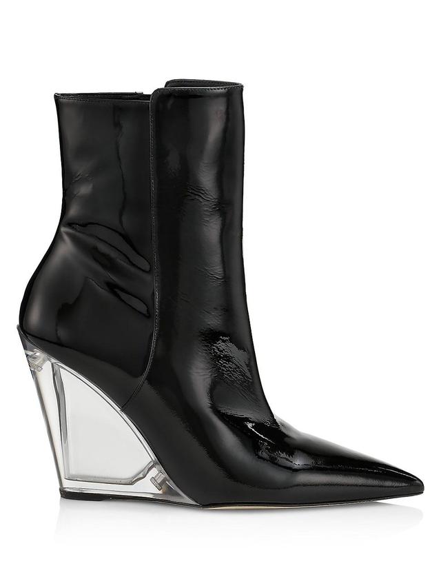 Patent Leather Wedge Booties Product Image