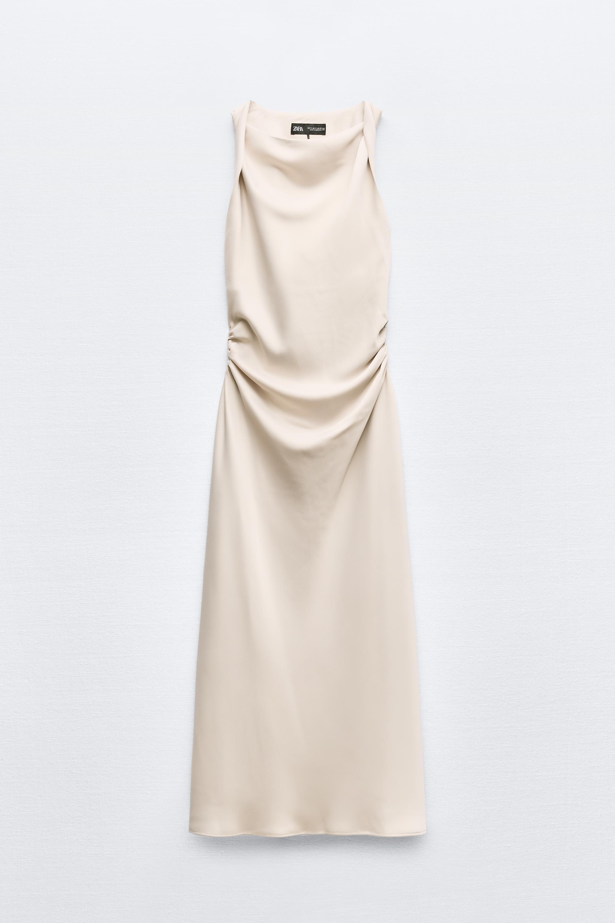 SATIN EFFECT MIDI DRESS Product Image