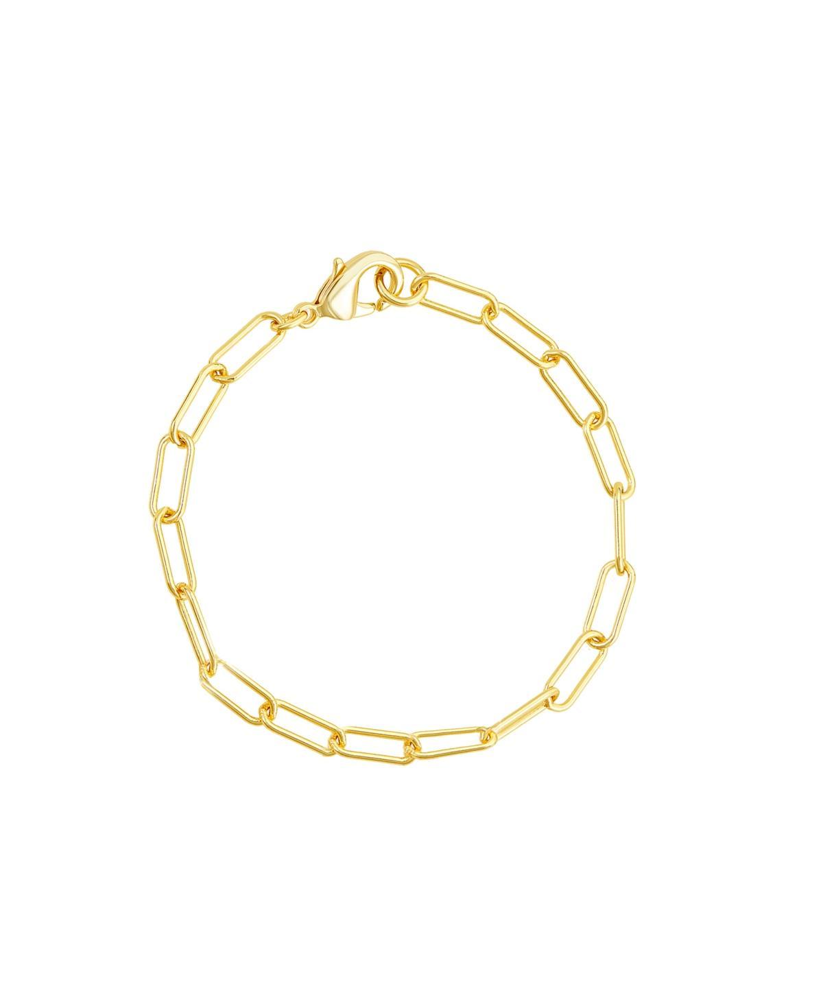 Adornia 14k Gold Plated Paper Clip Chain Anklet, Womens Gold Tone Product Image