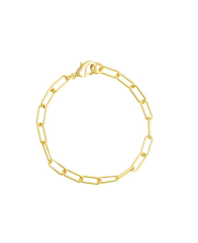 Adornia 14k Gold Plated Paper Clip Chain Anklet, Womens Yellow Product Image