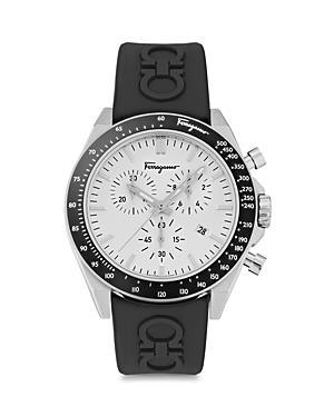 FERRAGAMO Chronograph Silicone Strap Watch, 43mm Product Image