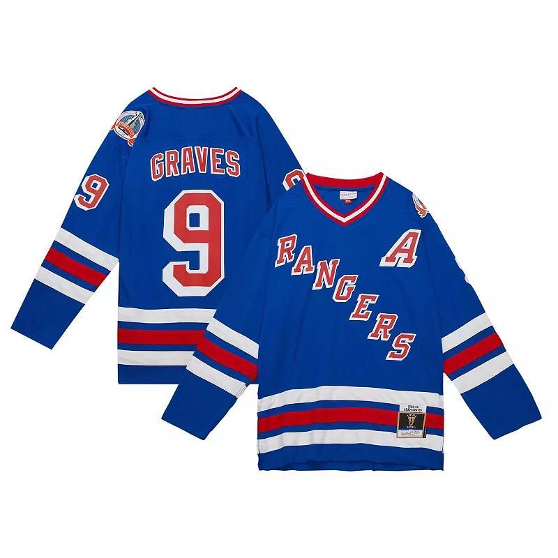 Mens Mitchell & Ness Adam Graves Royal New York Rangers 1993/94 Blue Line Player Jersey - Royal Product Image