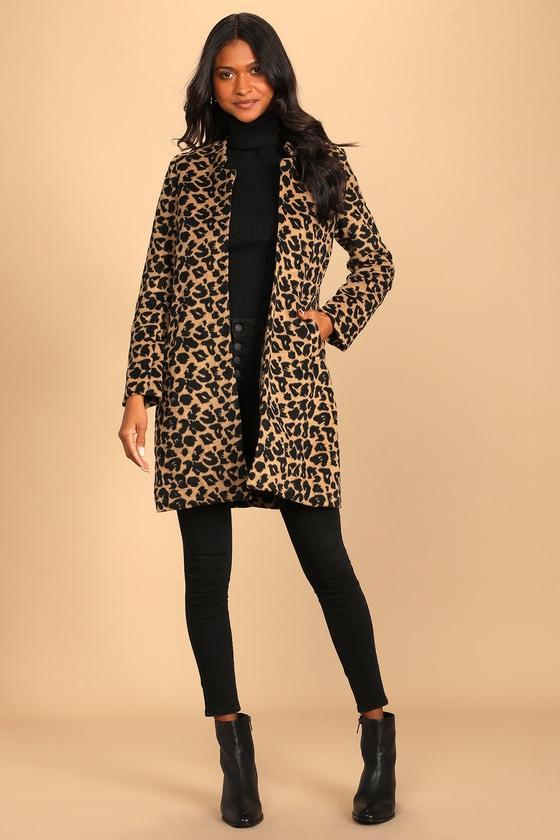 Feline Fantastic Tan Leopard Print Coat Product Image