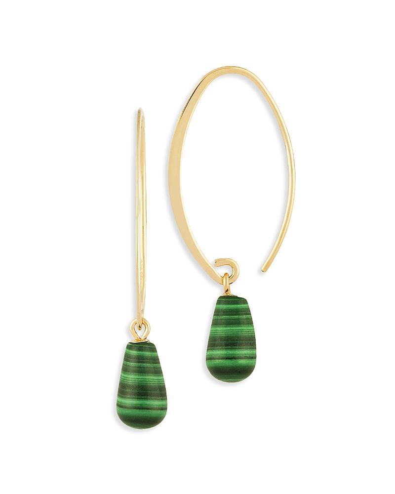 Bloomingdales Malachite Drop Earrings in 14K Yellow Gold - 100% Exclusive Product Image