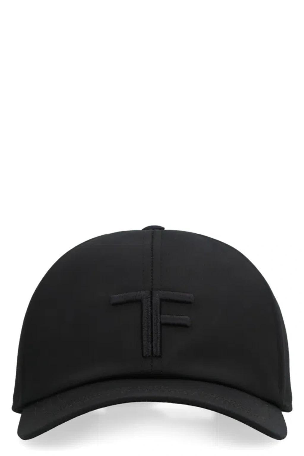 Cotton Baseball Cap Curved Brim In Black Product Image