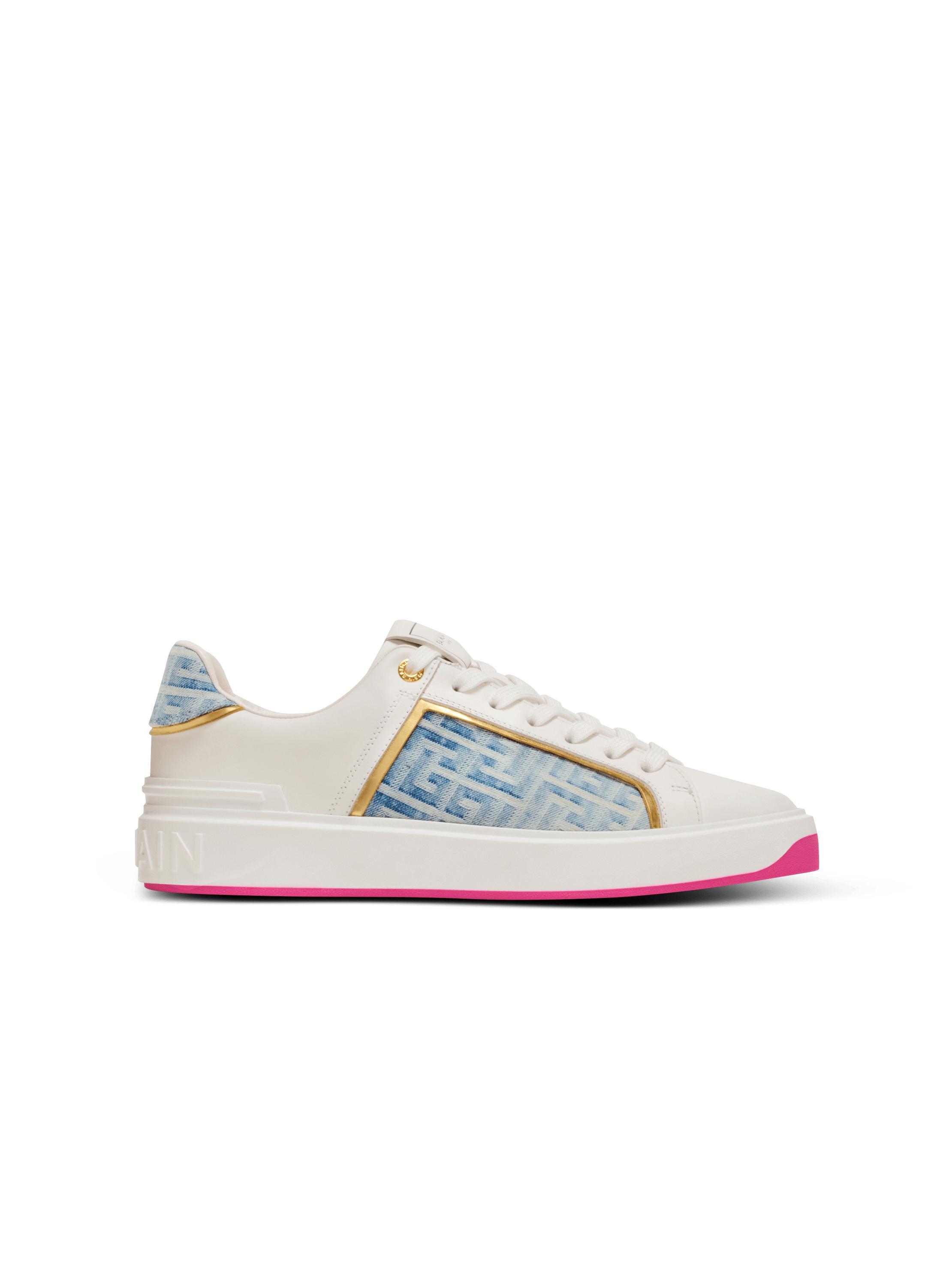 B-Court sneakers in leather and denim Product Image