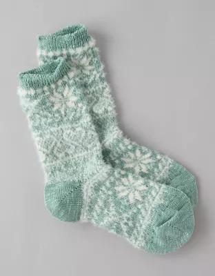 AE Snowy Fair Isle Crew Socks Product Image