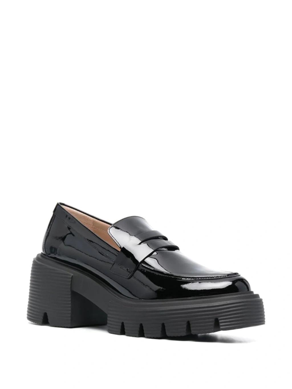 STUART WEITZMAN Heeled Moccasin In Patent Leather In Black Product Image