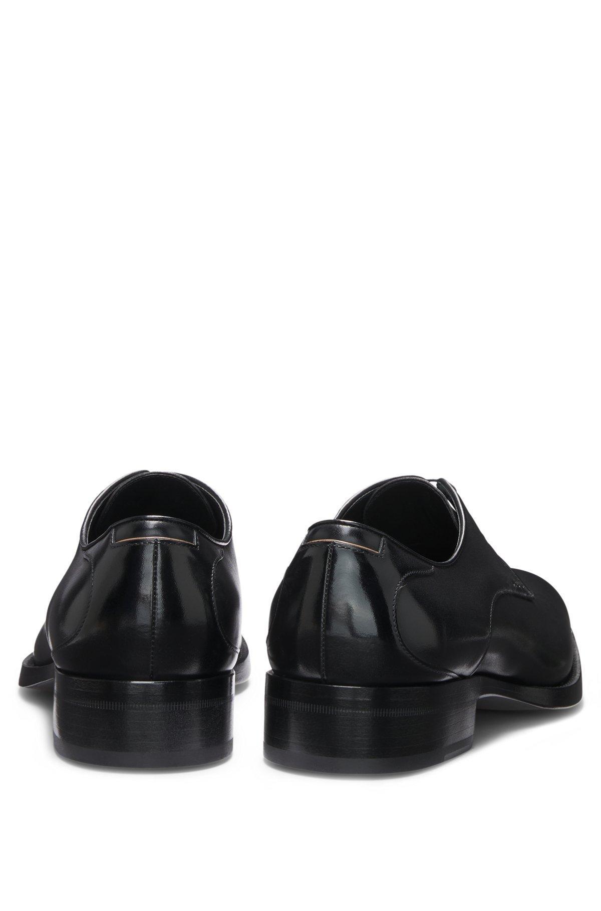 Burnished-leather Derby shoes with stitch details Product Image