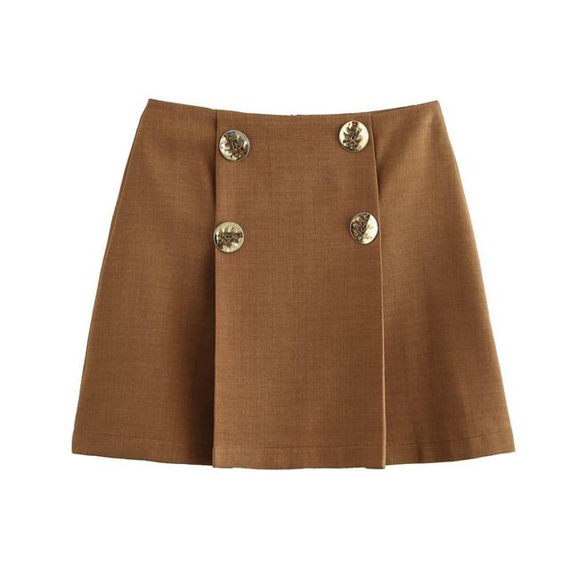 High Waist Plain Mini Skirt Product Image