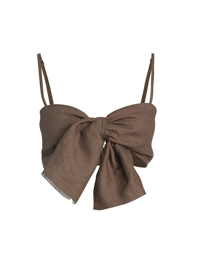 Womens Veronique Tie-Front Crop Top Product Image