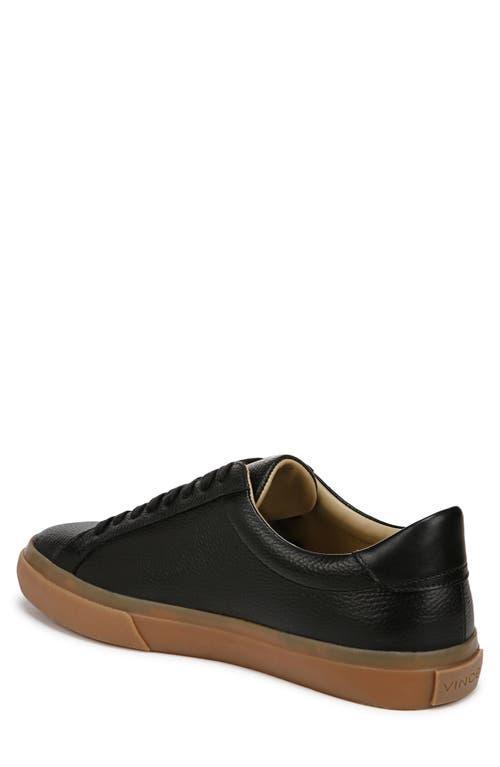 VINCE Men's Fulton Leather Low-top Sneakers In Black Tumb Product Image