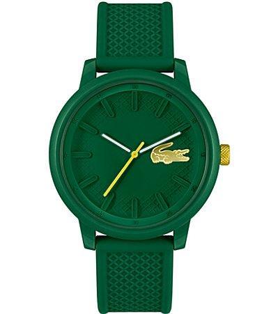 Lacoste Mens 12.12 Hero Analog Green Silicone Strap Watch Product Image