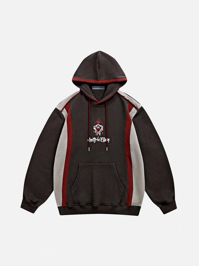 Aelfric Eden Color Blocking Print Hoodie Product Image