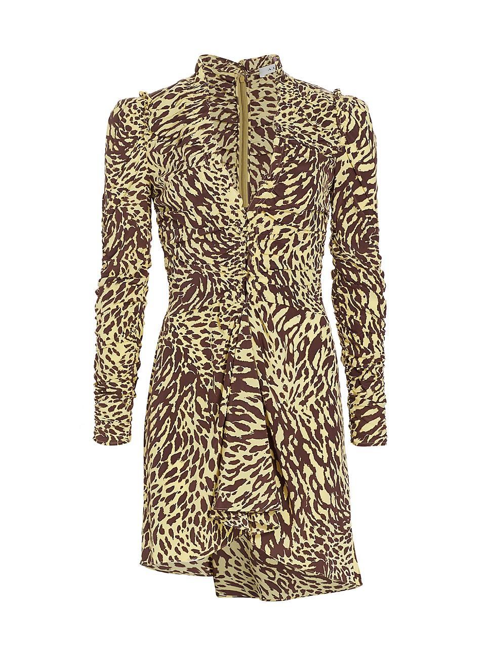 Womens Marcie Animal-Print Silk-Blend Minidress Product Image