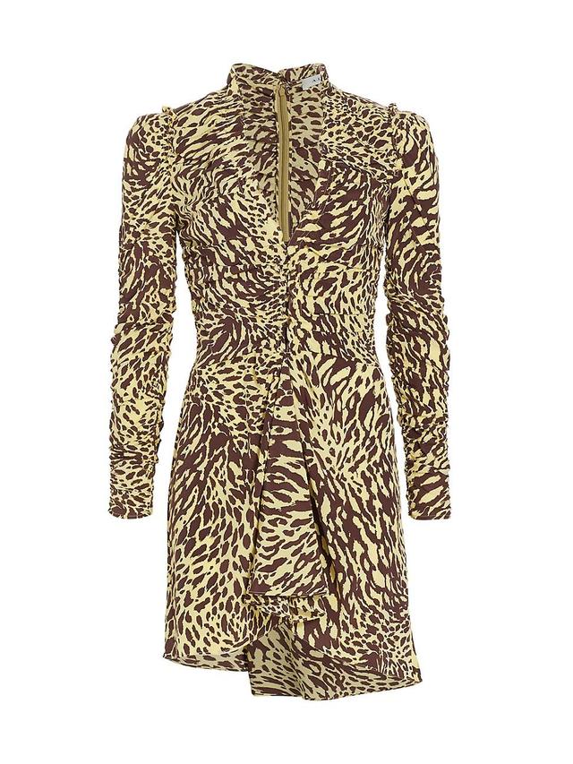 Womens Marcie Animal-Print Silk-Blend Minidress Product Image