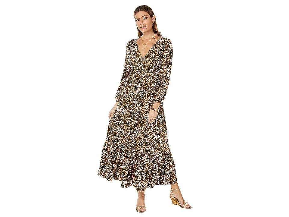 Lilly Pulitzer Ivette 3/4 Sleeve Maxi Dress (Chocolate My Favorite Spot) Women's Clothing product image