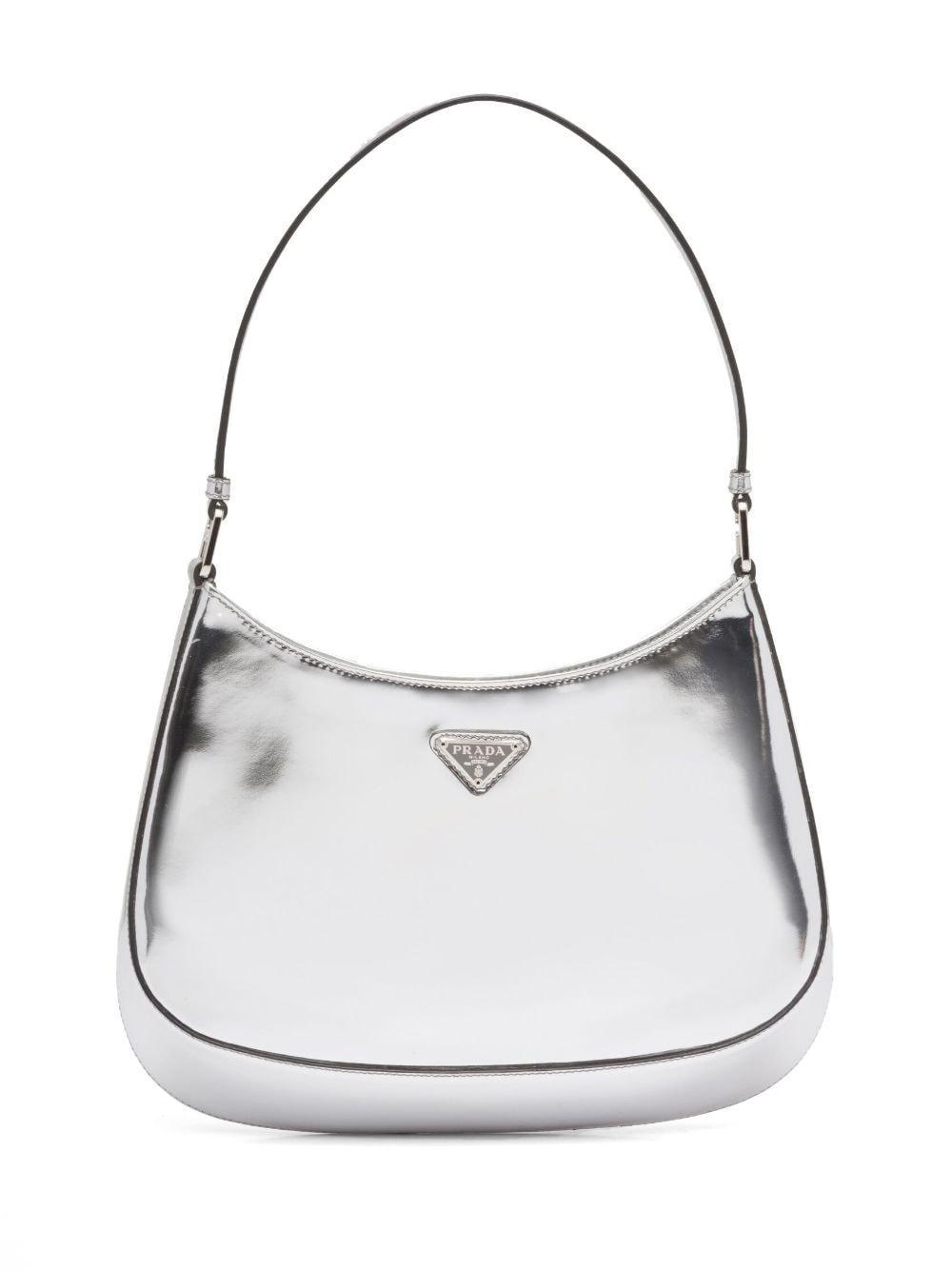 Cleo Brushed Leather Shoulder Bag In Silver Product Image