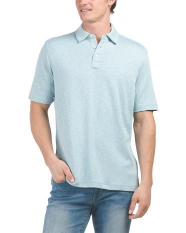 Melange Slub Polynosic Lux Polo T-shirt for Men | Polyester Product Image