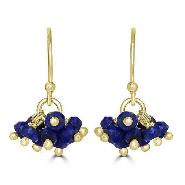 Gemistry 14k Gold Over Sterling Silver Gemstone Bead Cluster Drop Earrings, Womens Product Image