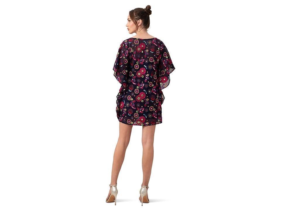 Trina Turk Anissa Scattered Floral Embroidered Boat Neck 34 Dolman Sleeve Caftan Dress Product Image