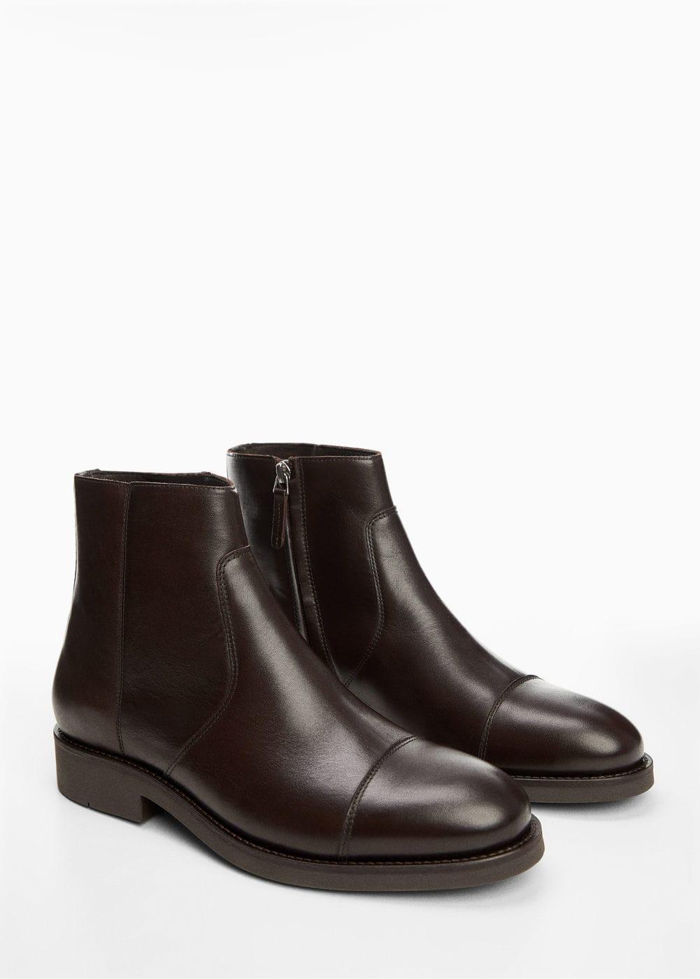 MANGO MAN - Leather Chelsea ankle boots brownMen Product Image