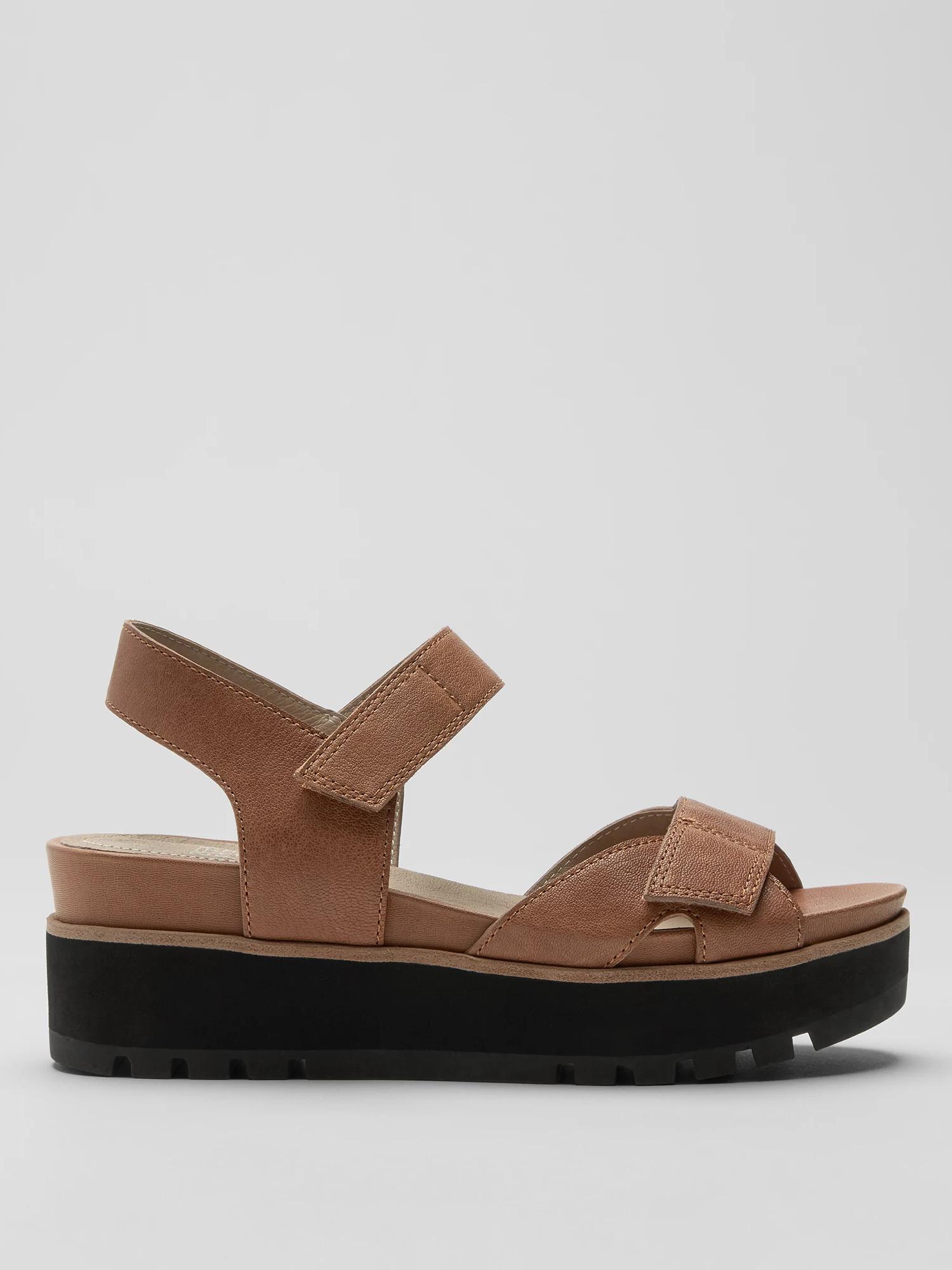 EILEEN FISHER Calo Tumbled Leather Wedge Sandalfemale Product Image