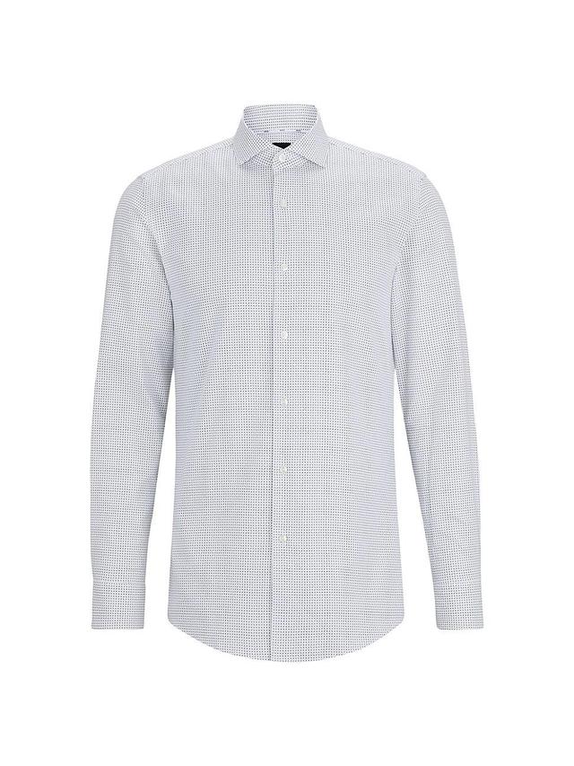 Mens Slim-Fit Shirt in Printed Oxford Stretch Cotton Product Image