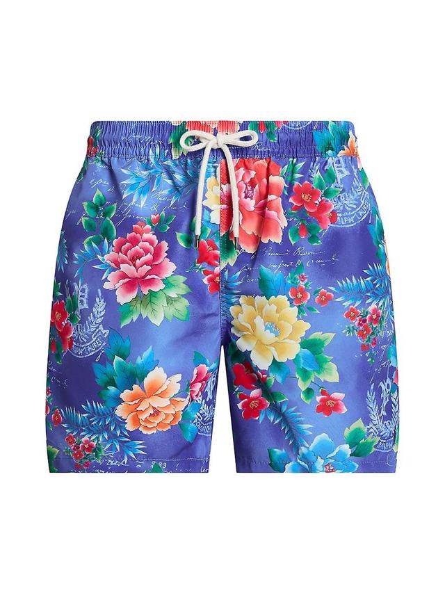 Mens Tropical Mesh-Lined Swim Shorts Product Image