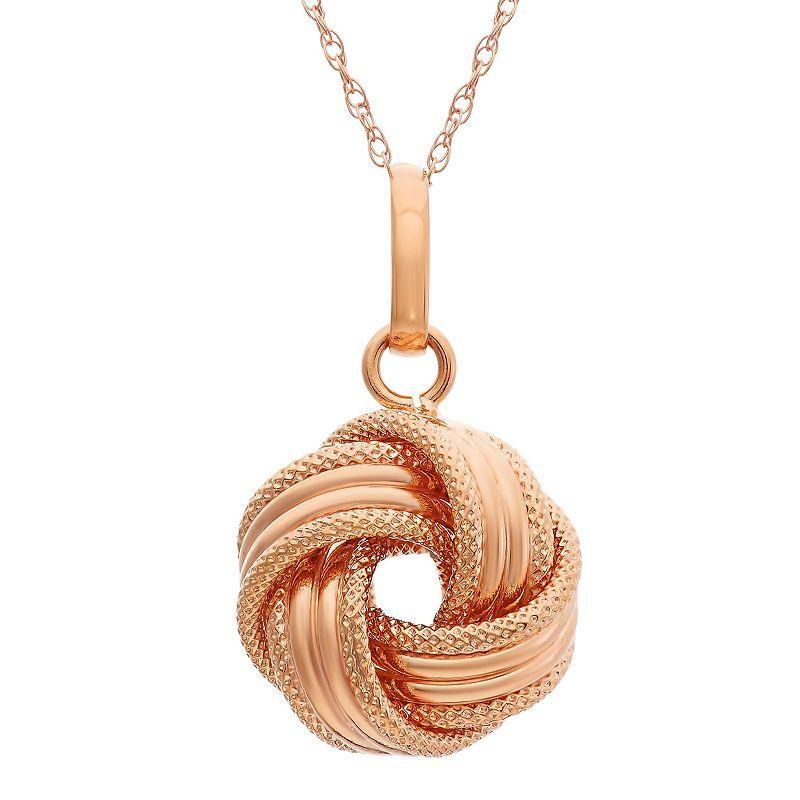 Jordan Blue 10k Gold Love Knot Pendant, Womens, 10k Rose Gold Product Image