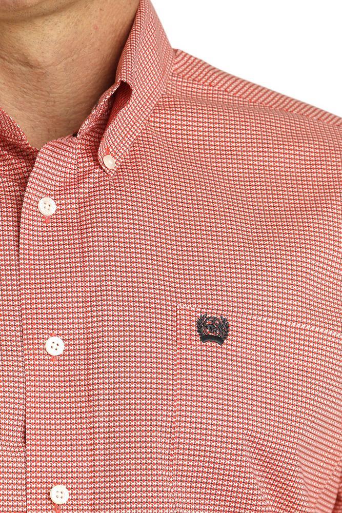 Cinch® Men's L/S Red Geo Print Button Shirt Product Image