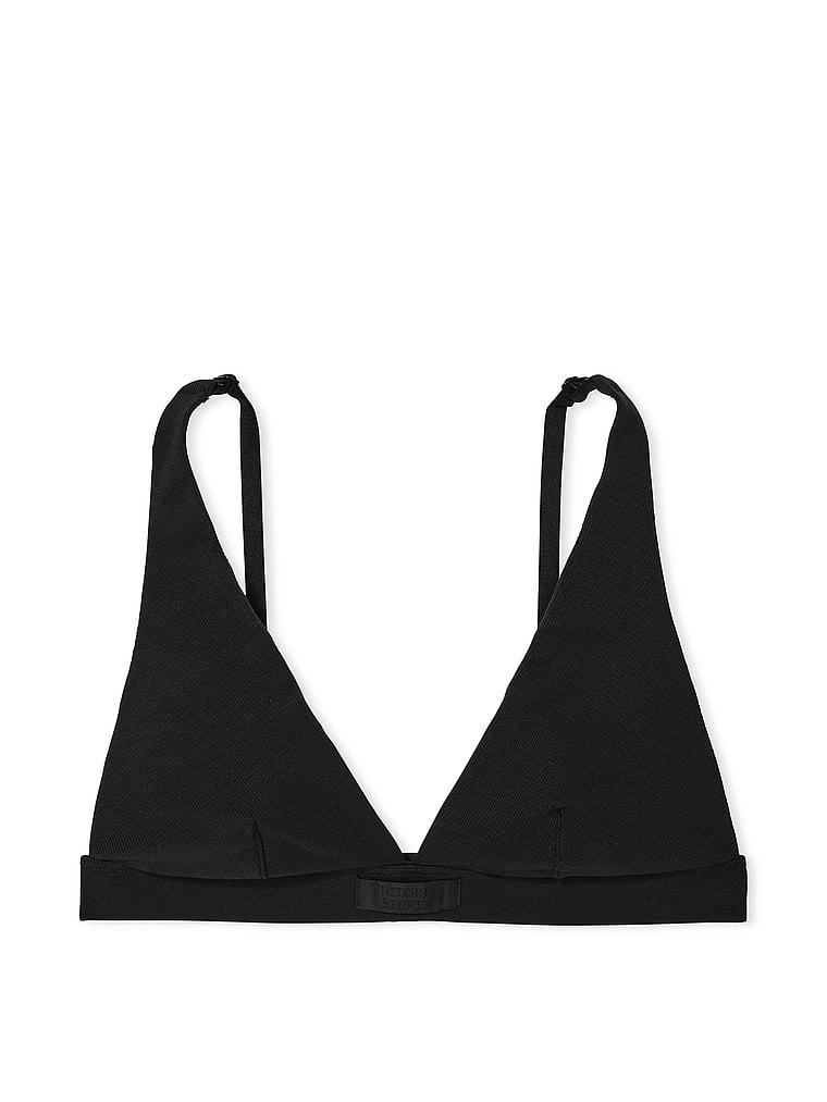 Wireless Ribbed Cotton Plunge Bralette Product Image