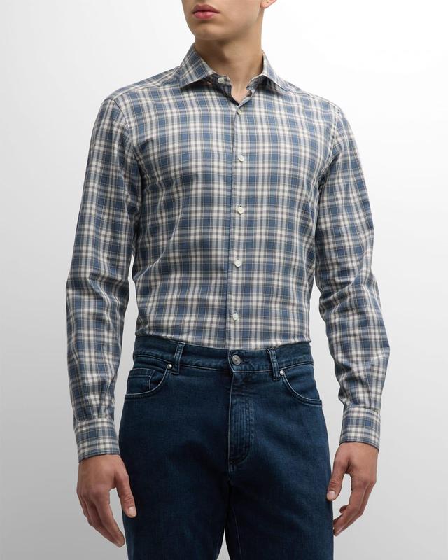 Mens Flannel Plaid Sport Shirt Product Image