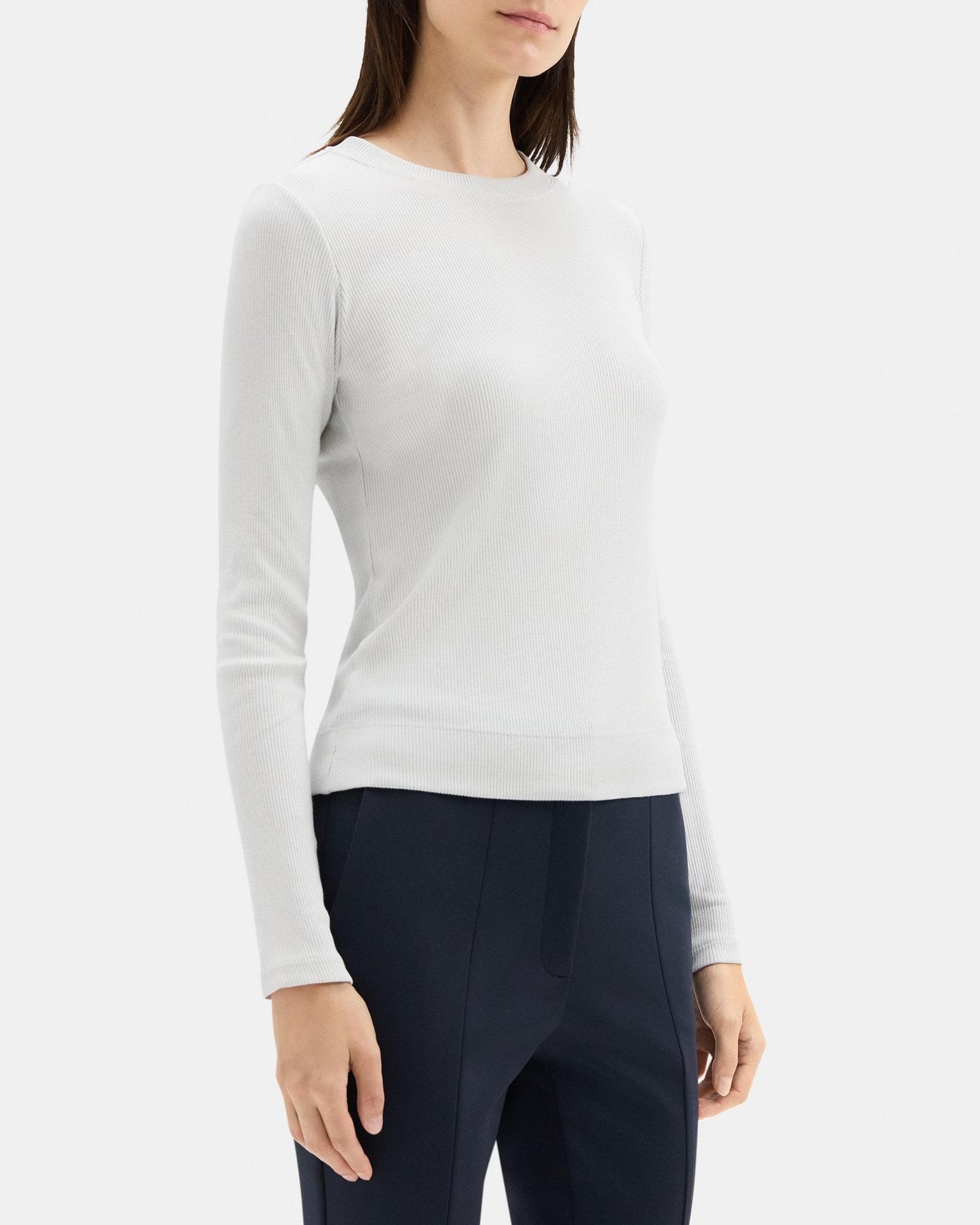 Long-Sleeve Tiny Tee in Ribbed Modal Cotton Product Image