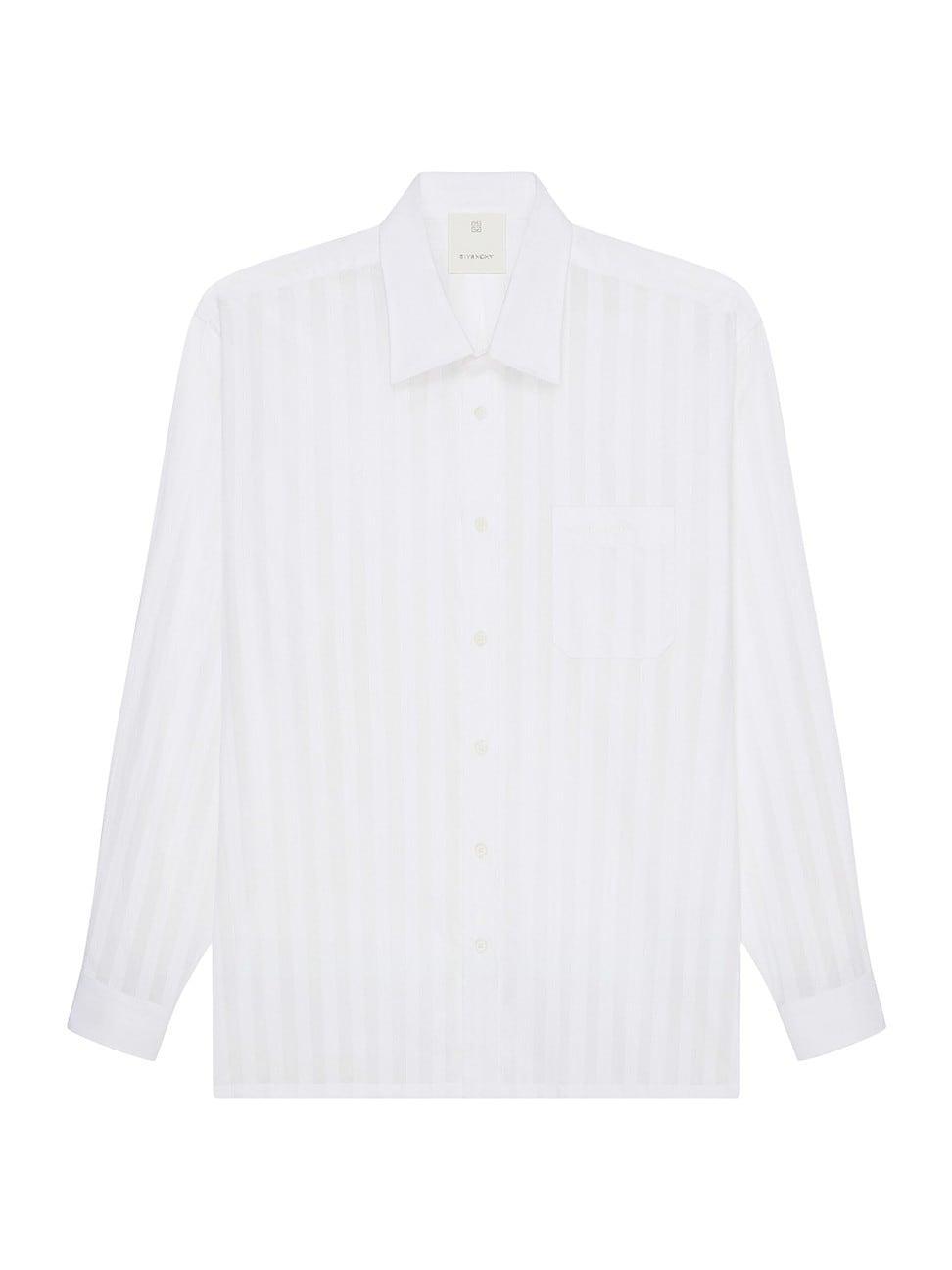 Mens Shirt in Cotton Voile with Stripes Product Image