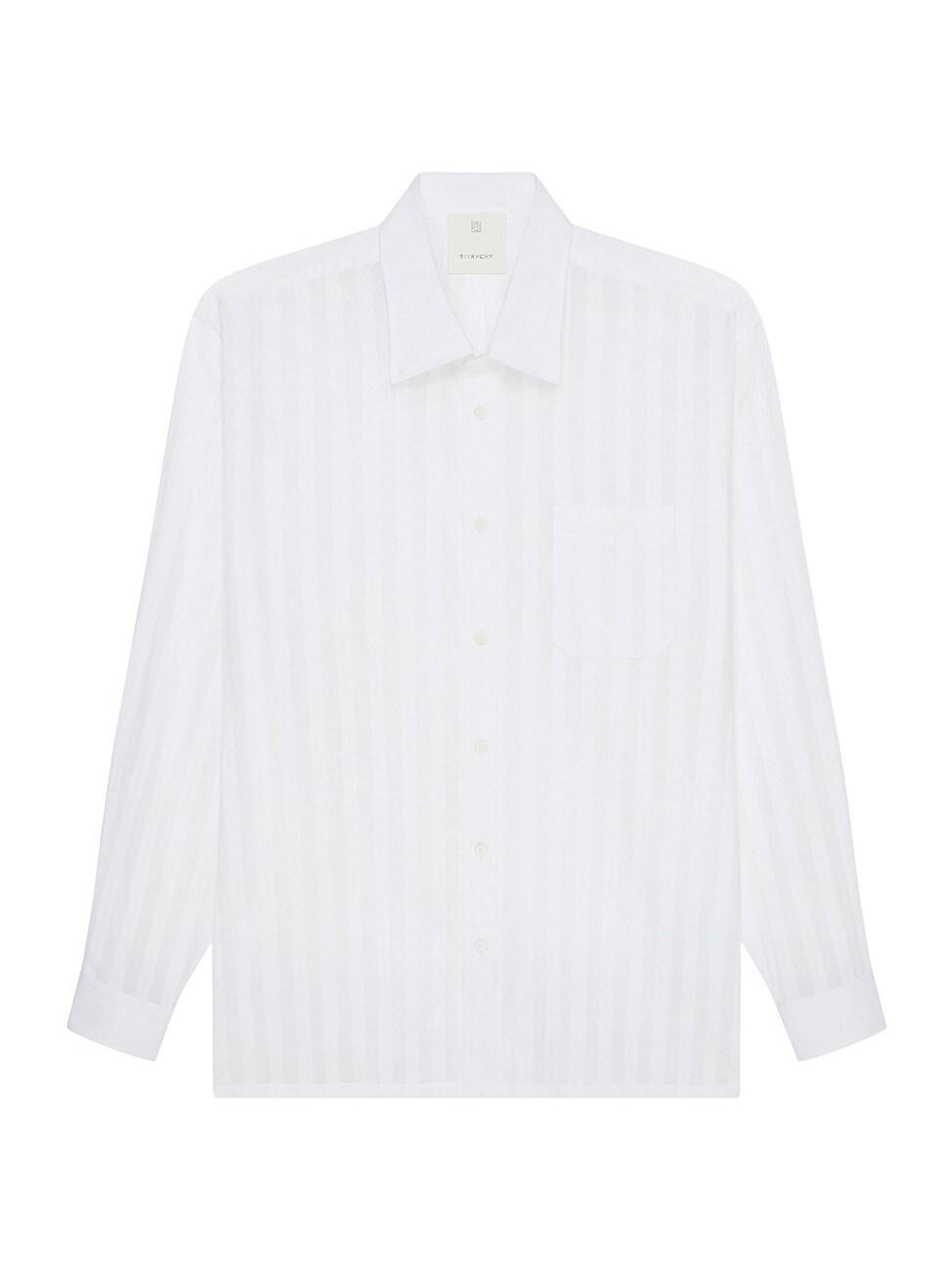 Mens Shirt in Cotton Voile with Stripes Product Image