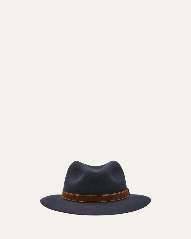 Mens Alessandria Leather-Band Wool Fedora Hat Product Image