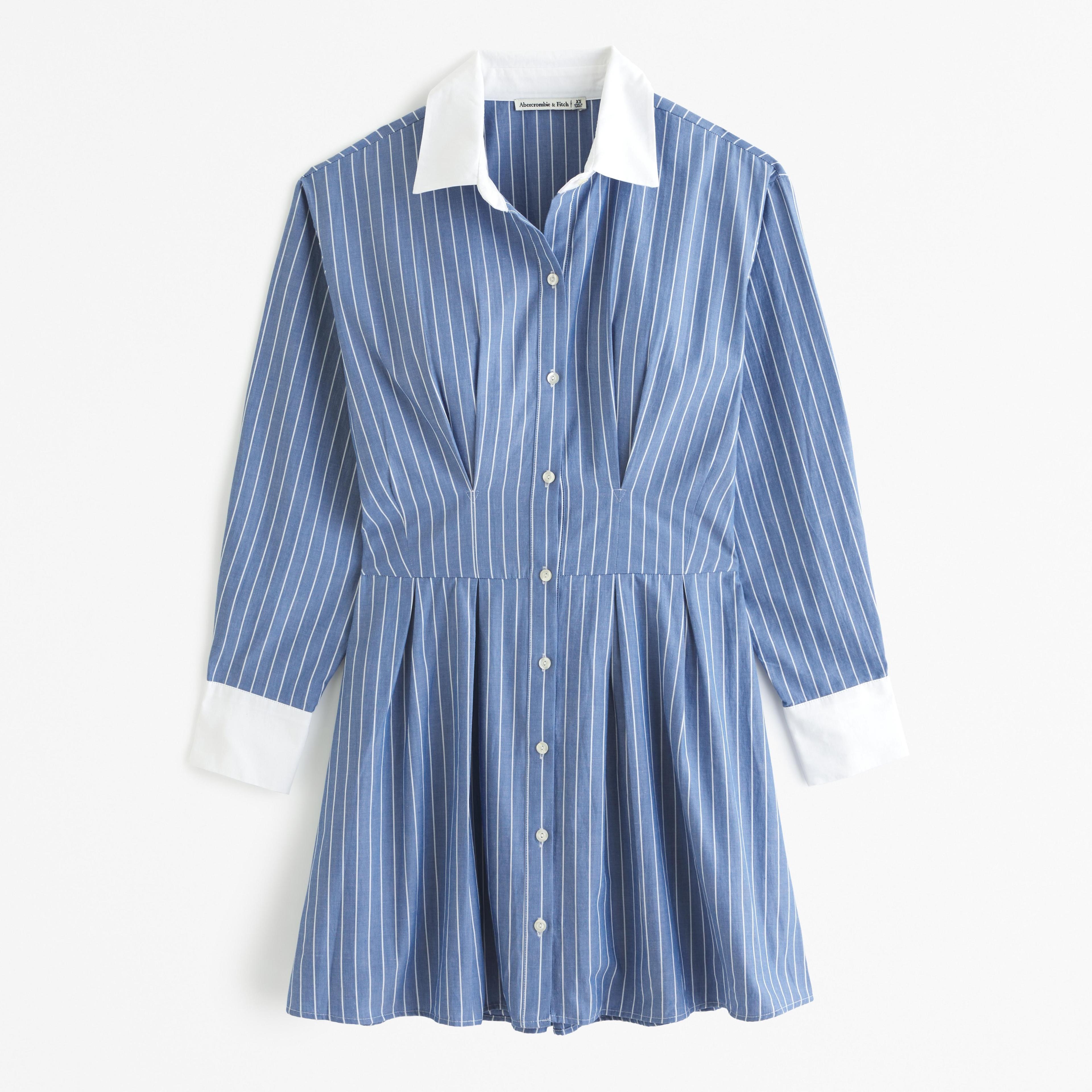 Long-Sleeve Poplin Shirt Dress Product Image