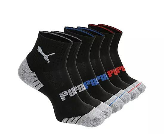 Puma Men's Large Quarter Crew Socks 6 Pairs Product Image