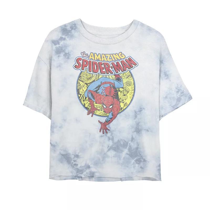 Juniors Marvel Amazing Spider-Man Vintage Comic Tee, Girls Black Grey Product Image