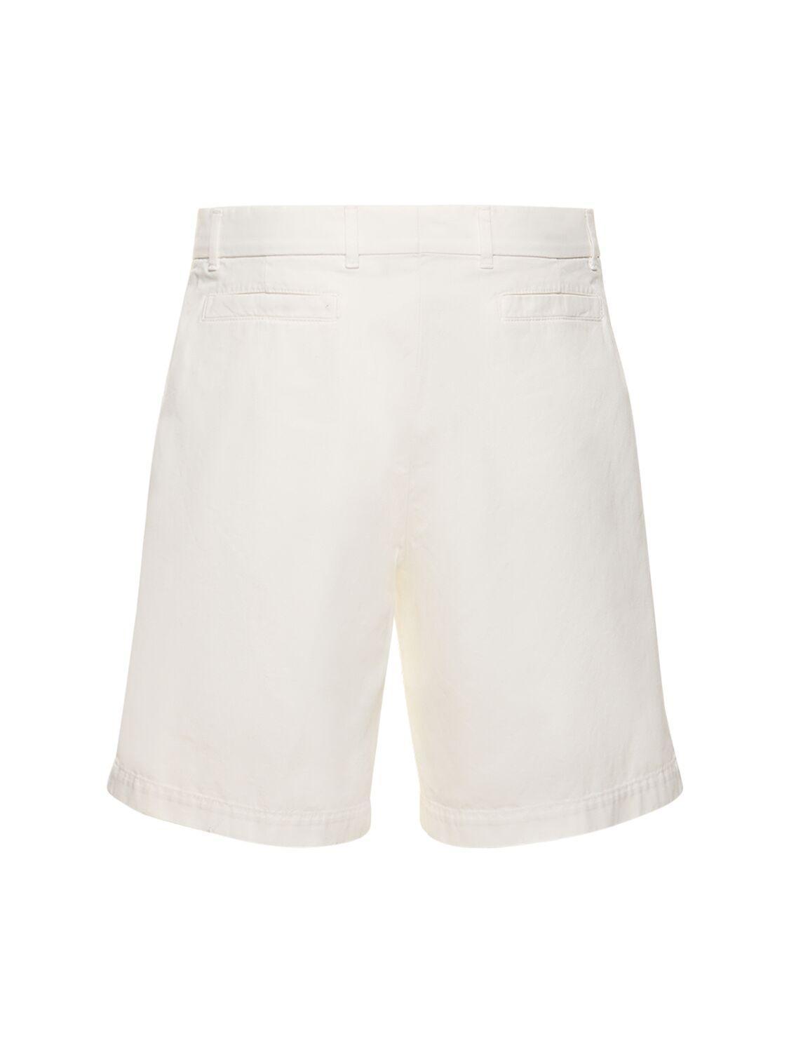 Dyed Cotton Bermuda Shorts In White Product Image