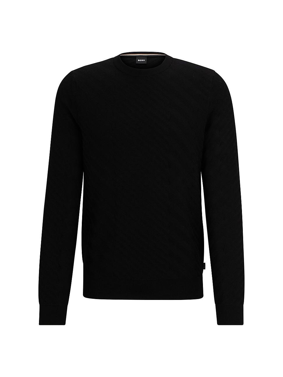 Mens Graphic-Jacquard Sweater in a Virgin-Wool Blend Product Image