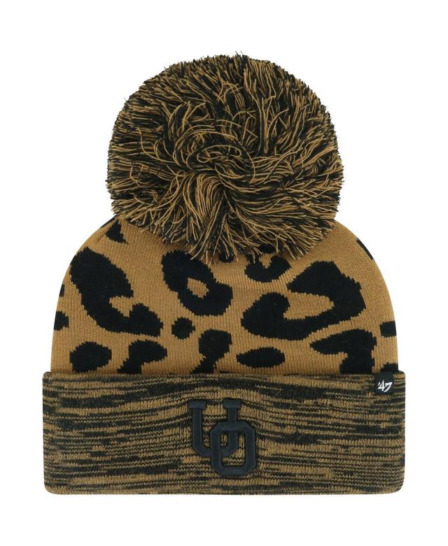 Womens 47 Brand Brown Oregon Ducks Rosette Cuffed Knit Hat with Pom Product Image