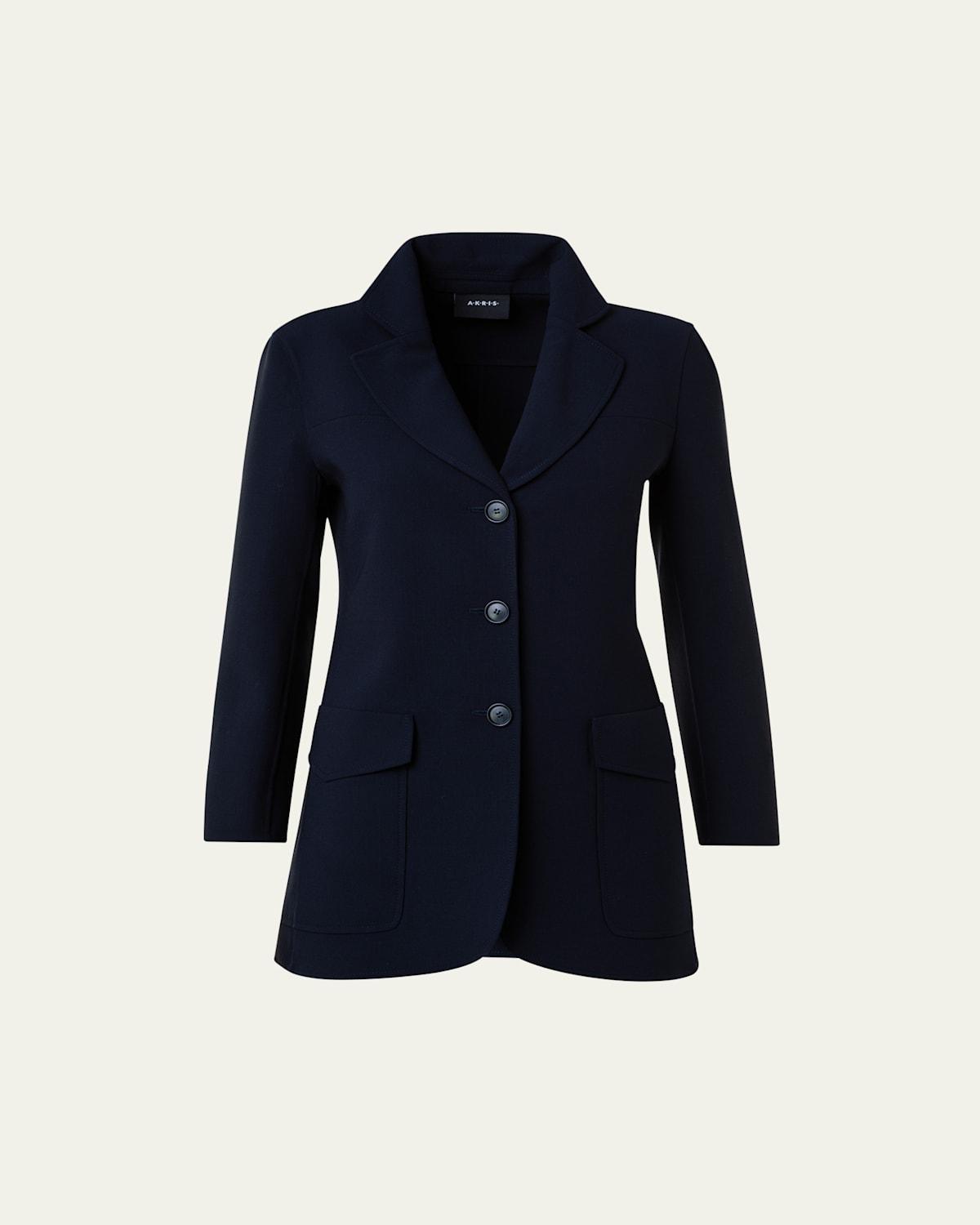 Womens Double-Face Stretch Wool Blazer Product Image