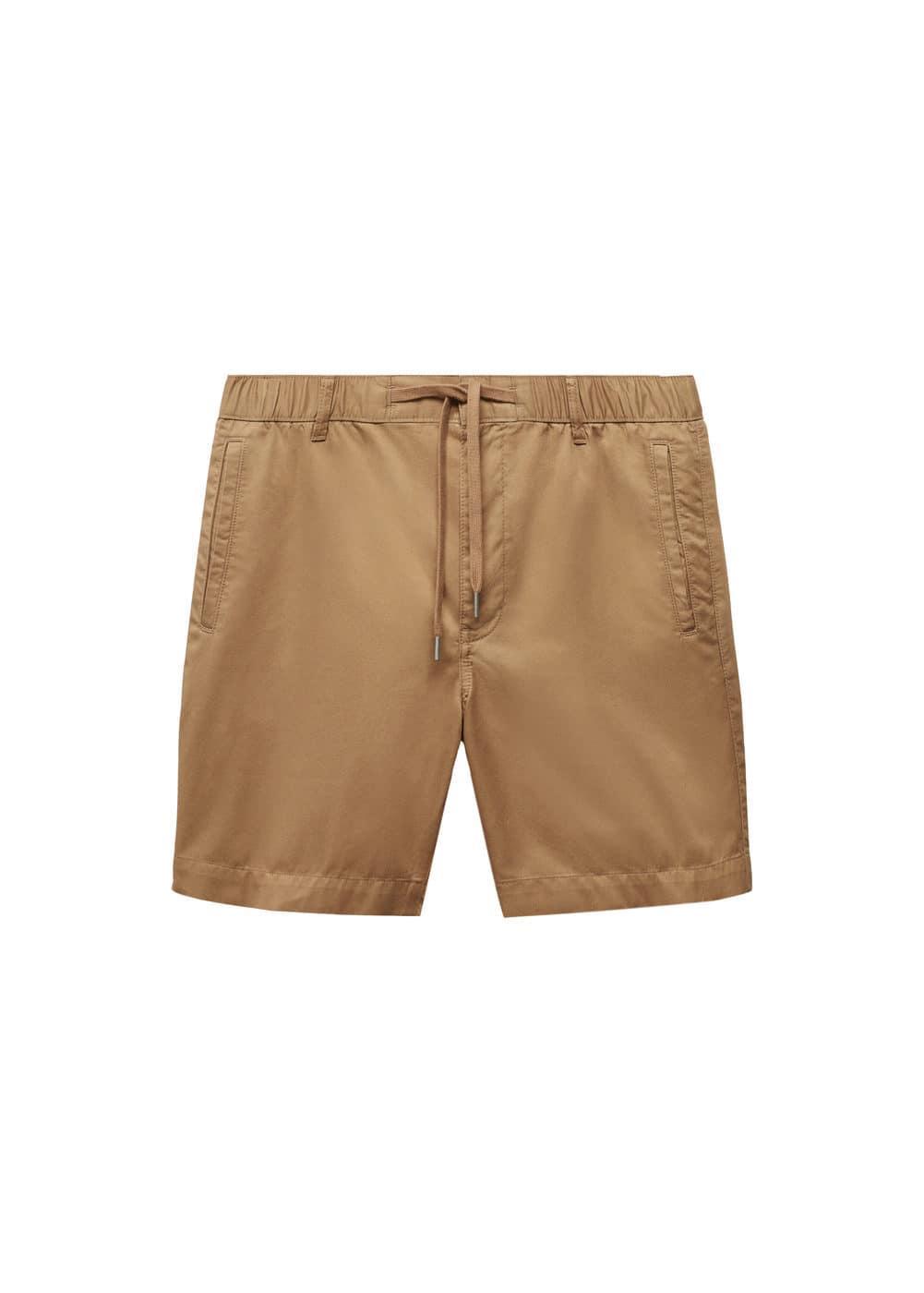 MANGO MAN - 100% cotton drawstring Bermuda shorts beigeMen Product Image