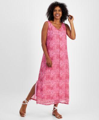 Jm Collection Womens Printed Tassel-Trim Maxi Dress, Created for Macys Product Image