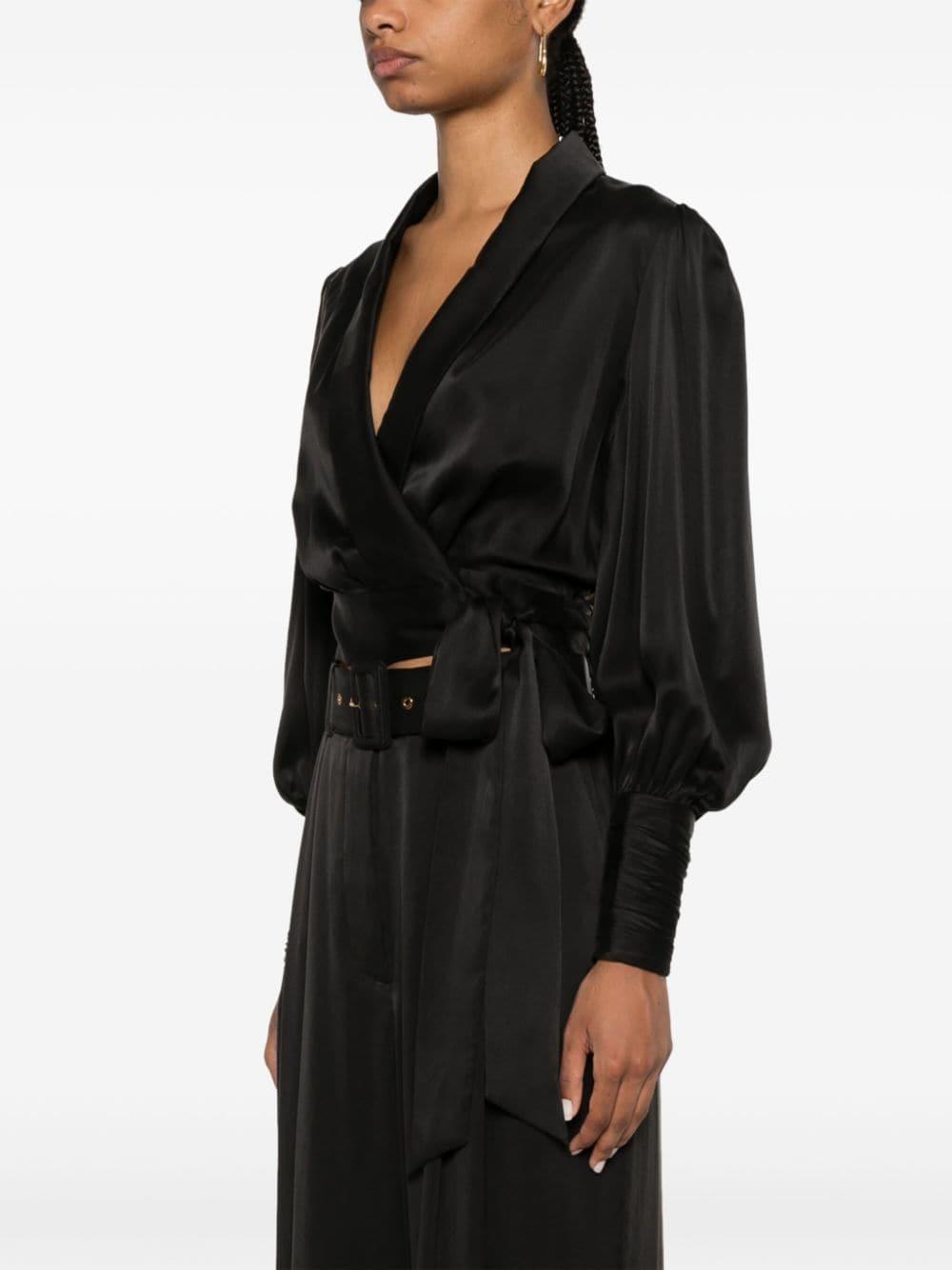 Wrap Top In Black Product Image